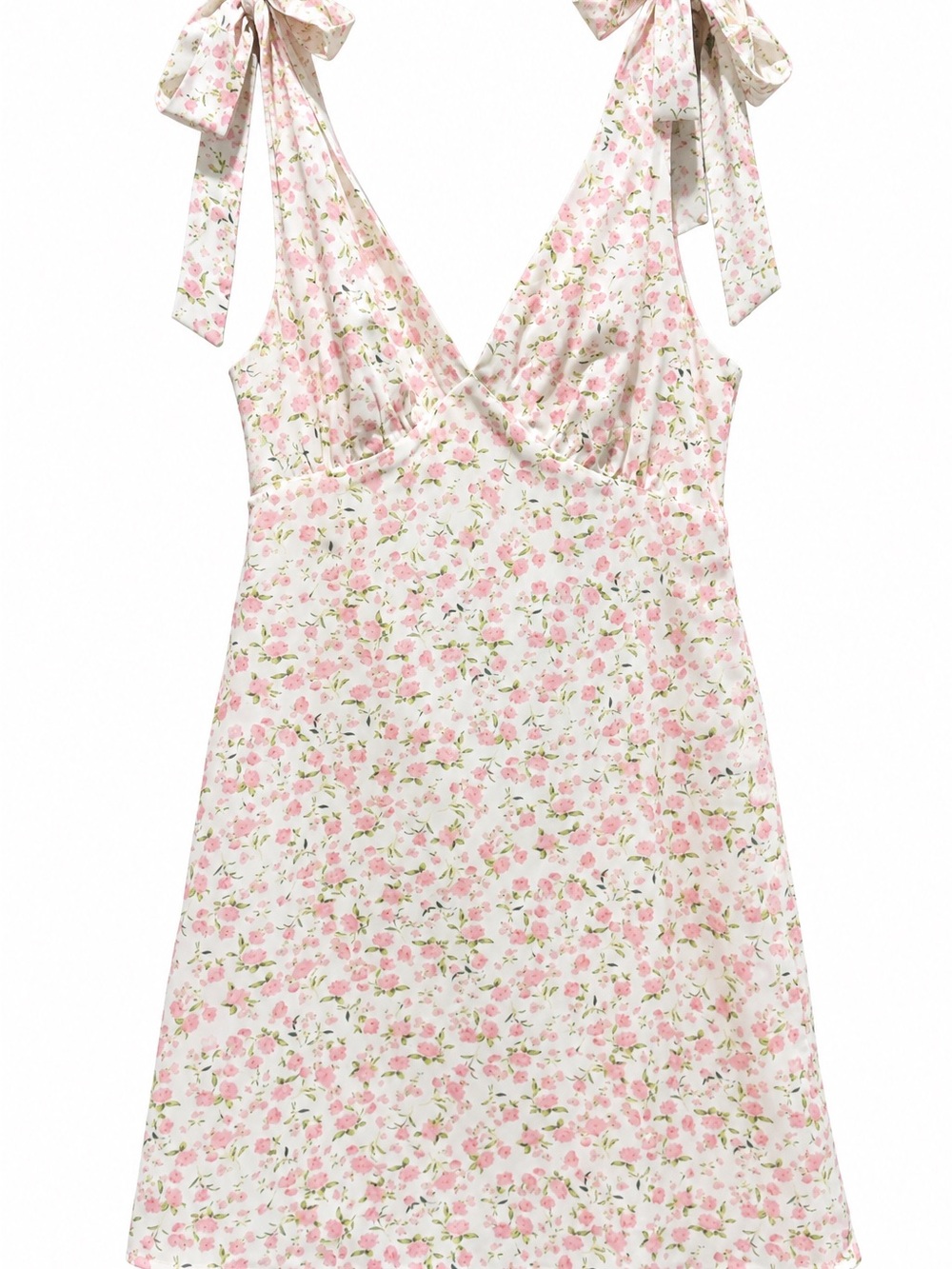 PaperMoon Pink Floral Tie Shoulder Mini Dress Size Small